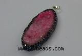 CGP3131 25*50mm - 25*55mm oval druzy agate pendants wholesale