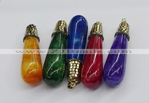 CGP3161 20*75mm - 20*80mm teardrop agate gemstone pendants