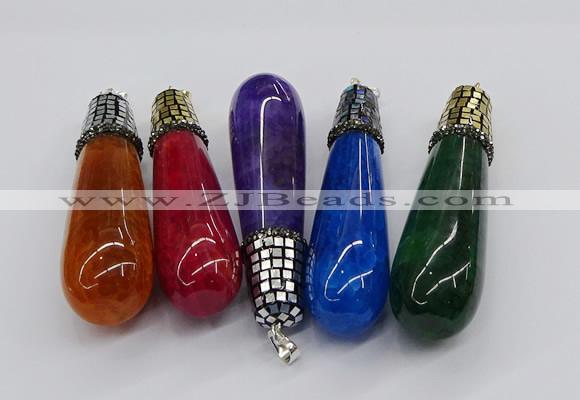 CGP3163 20*75mm - 20*80mm teardrop agate gemstone pendants