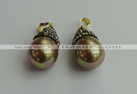 CGP326 15*25mm - 15*30mm teardrop pearl shell pendants wholesale