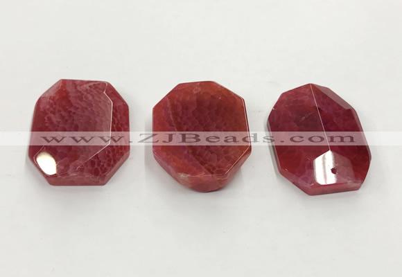 CGP3591 32*42mm faceted octagonal agate pendants wholesale