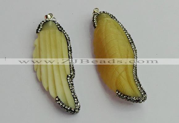 CGP396 25*70mm carved bone pendants wholesale