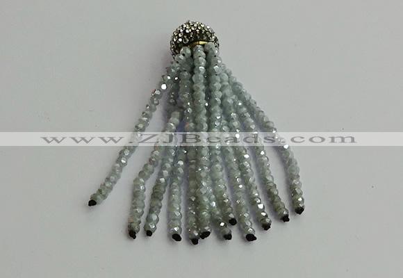 CGP424 2*3mm faceted rondelle handmade chinese crystal tassel pendants