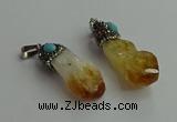 CGP502 15*35mm - 18*45mm nugget citrine pendants wholesale