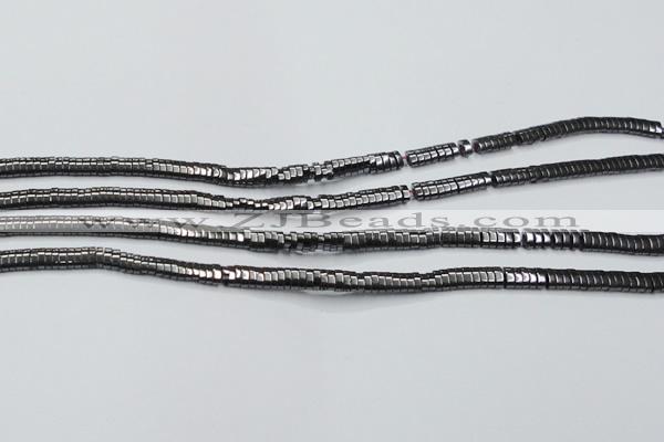 CHE927 15.5 inches 1*2*3mm oval hematite beads wholesale