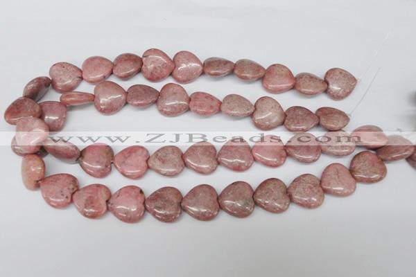 CHG71 15.5 inches 18*18mm heart rhodochrosite beads wholesale