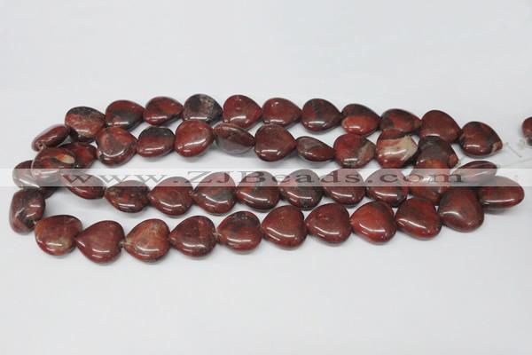 CHG73 15.5 inches 18*18mm heart brecciated jasper beads wholesale