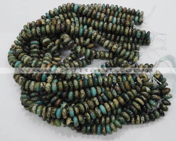 CIJ08 15.5 inches 6*10mm rondelle impression jasper beads wholesale