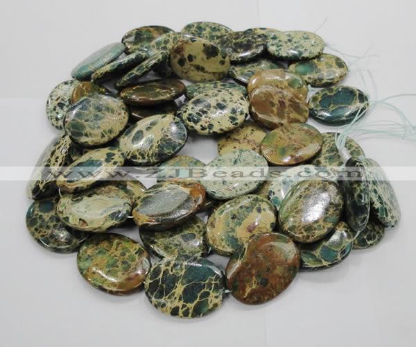 CIJ16 15.5 inches 30*40mm oval impression jasper beads wholesale