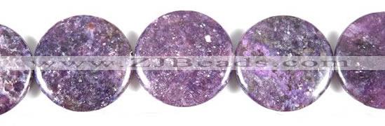 CKU06 15 inches 30mm coin purple kunzite beads wholesale