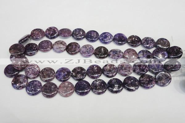 CKU37 15.5 inches 18mm flat round purple kunzite beads wholesale