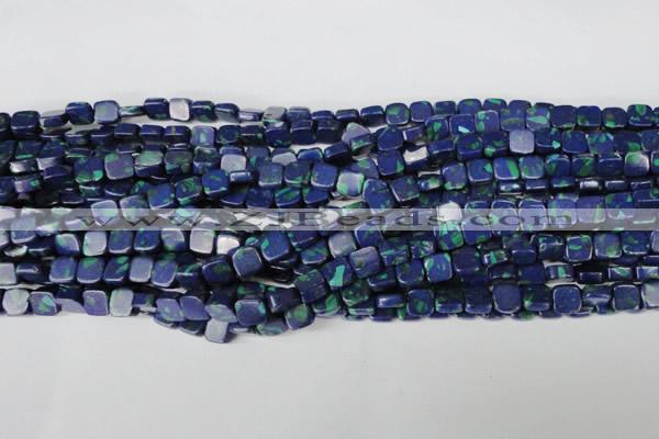 CLA447 15.5 inches 8*8mm square synthetic lapis lazuli beads