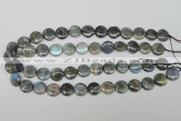 CLB171 15.5 inches 18mm flat round labradorite gemstone beads