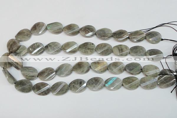 CLB202 15.5 inches 15*20mm faceted & twisted oval labradorite beads