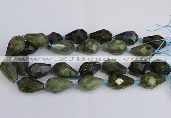 CLB234 15.5 inches 18*25mm - 18*30mm faceted teardrop labradorite beads