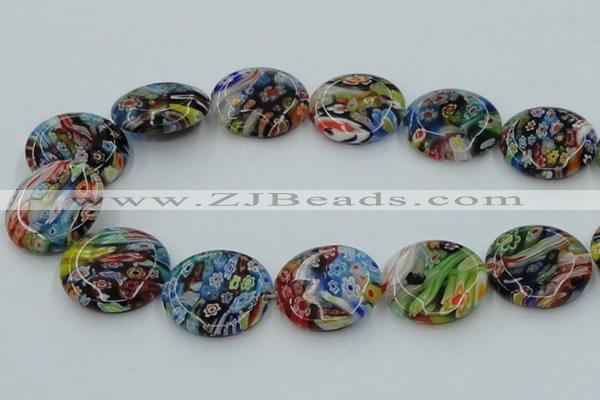 CLG597 16 inches 25mm flat round lampwork glass beads wholesale