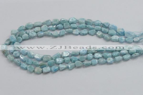 CLR26 15.5 inches 8*10mm nugget natural larimar gemstone chips beads