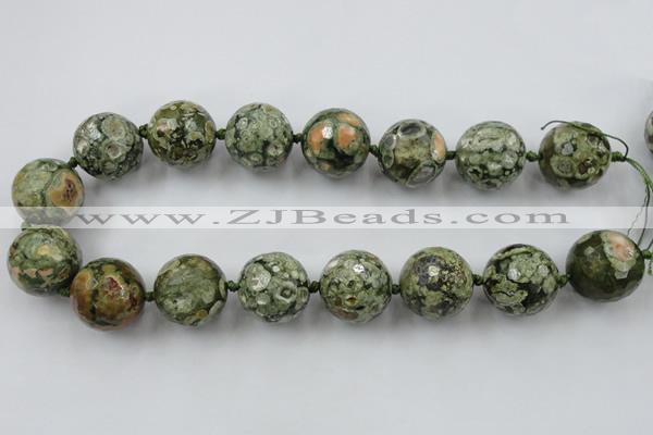 CLS106 15.5 inches 25mm faceted round peacock gemstone beads