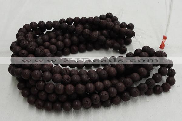 CLV201 15.5 inches 8mm round coffee natural lava beads wholesale