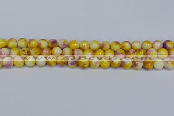 CMJ698 15.5 inches 12mm round rainbow jade beads wholesale