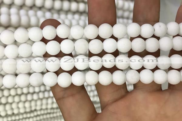 CMJ802 15.5 inches 8mm round matte Mashan jade beads wholesale