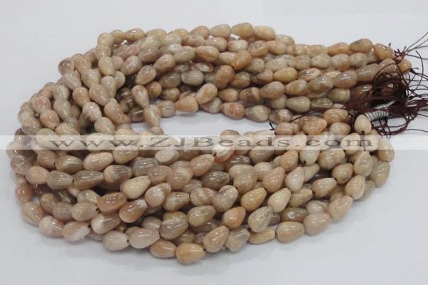 CMS09 15.5 inches 8*12mm teardrop moonstone gemstone beads wholesale