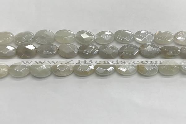 CMS1807 15.5 inches 10*14mm faceted oval AB-color moonstone beads