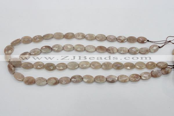 CMS34 15.5 inches 10*14mm faceted oval moonstone gemstone beads