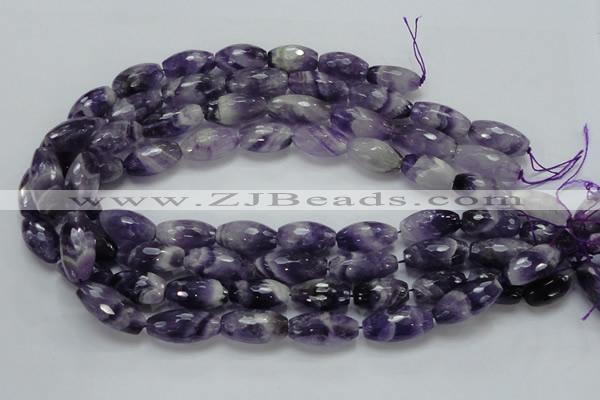 CNA53 15.5 inches 12*22mm faceted rice grade AB natural amethyst beads