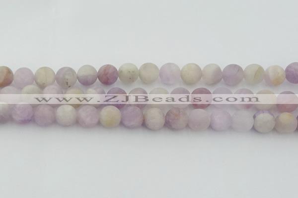 CNA674 15.5 inches 12mm round matte lavender amethyst beads