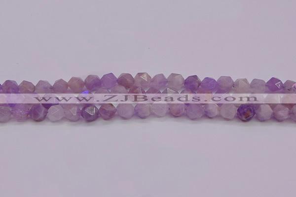 CNA693 15.5 inches 10mm faceted nuggets lavender amethyst beads