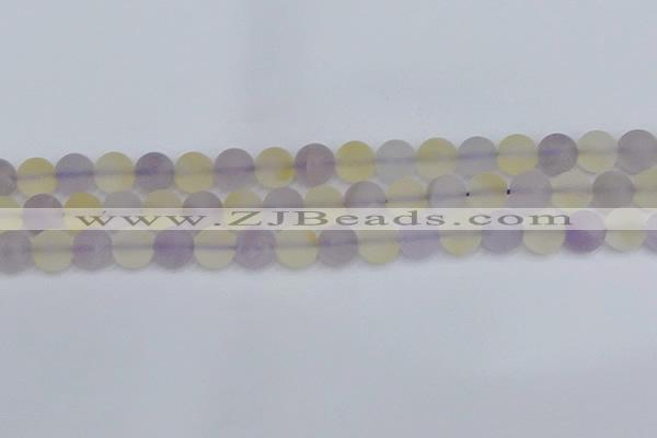 CNA743 15.5 inches 10mm round matte amethyst & citrine beads