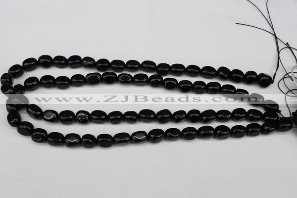 CNG03 15.5 inches 9*12mm nuggets black agate gemstone beads