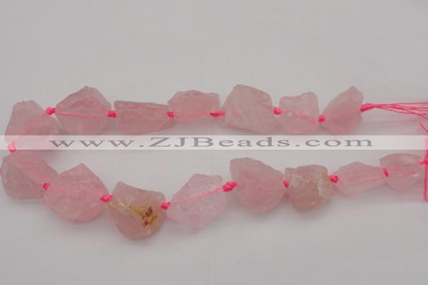 CNG1000 15.5 inches 15*25mm - 25*30mm nuggets rose quartz beads