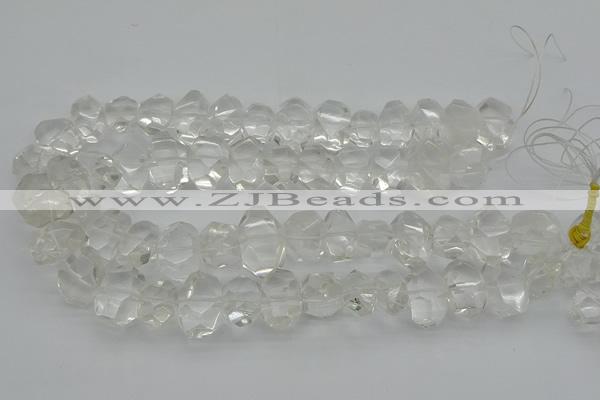 CNG1150 15.5 inches 10*14mm - 15*20mm faceted nuggets white crystal beads