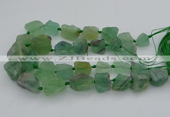 CNG1165 15.5 inches 15*25mm - 25*30mm nuggets green fluorite beads