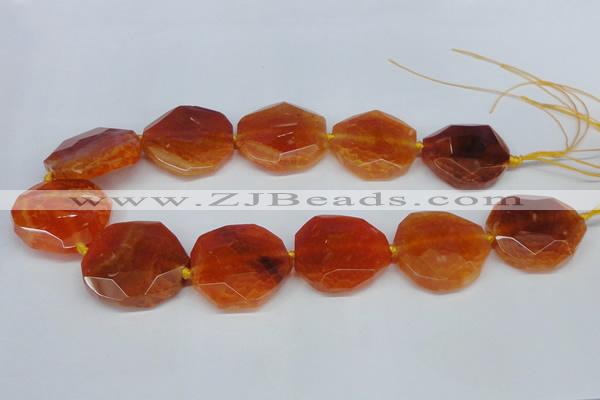 CNG1336 15.5 inches 32*35mm faceted freeform agate beads