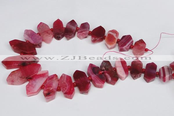 CNG1393 15.5 inches 15*25mm - 20*40mm wand agate gemstone beads