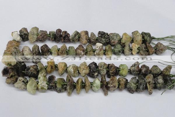 CNG1598 15.5 inches 10*14mm - 15*20mm nuggets green garnet beads