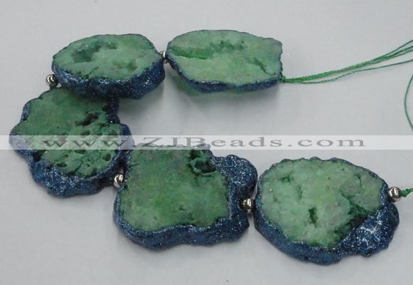 CNG2360 7.5 inches 40*50mm - 55*60mm freeform druzy agate beads