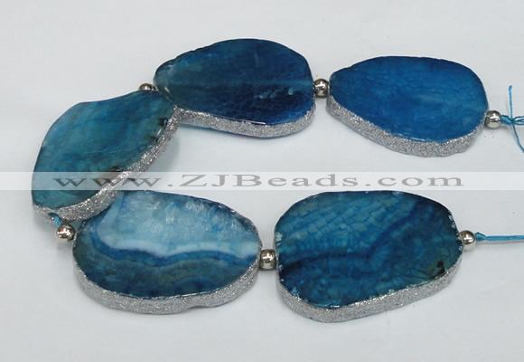 CNG2393 7.5 inches 35*45mm - 45*55mm freeform agate gemstone beads