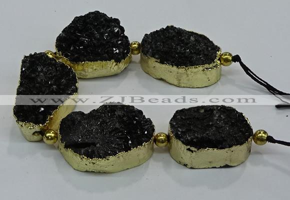 CNG2565 7.5 inches 25*35mm - 30*40mm freeform druzy agate beads