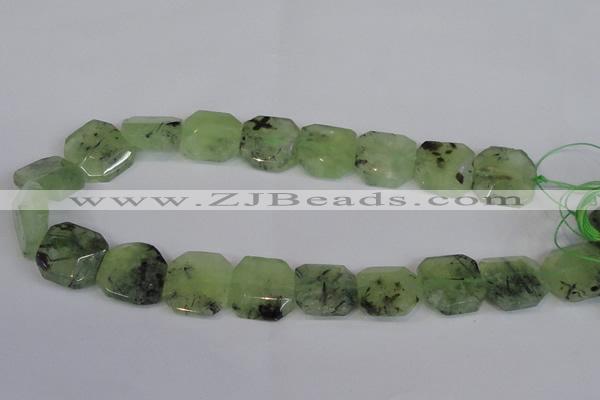 CNG2708 15.5 inches 20*20mm freeform green rutilated quartz beads