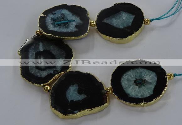 CNG2854 8 inches 35*45mm - 45*55mm freeform druzy agate beads