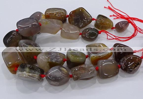 CNG3045 25*30mm - 30*40mm nuggets agate gemstone beads