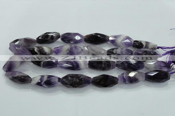 CNG372 15.5 inches 16*35mm faceted nuggets amethyst beads