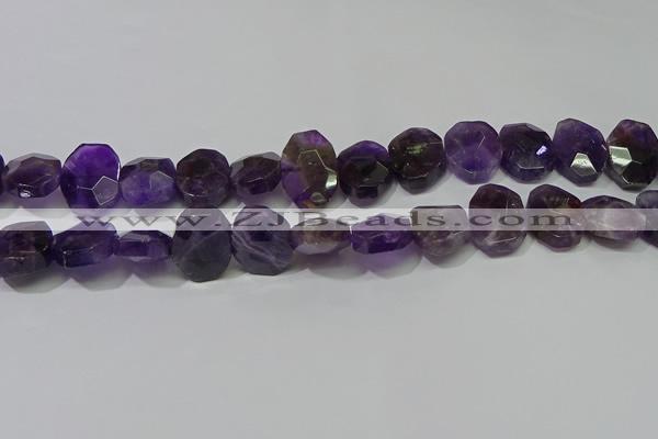 CNG5132 15.5 inches 15*18mm - 15*20mm faceted freeform amethyst beads