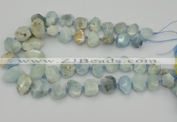 CNG5383 15.5 inches 12*16mm - 18*25mm faceted nuggets aquamarine beads