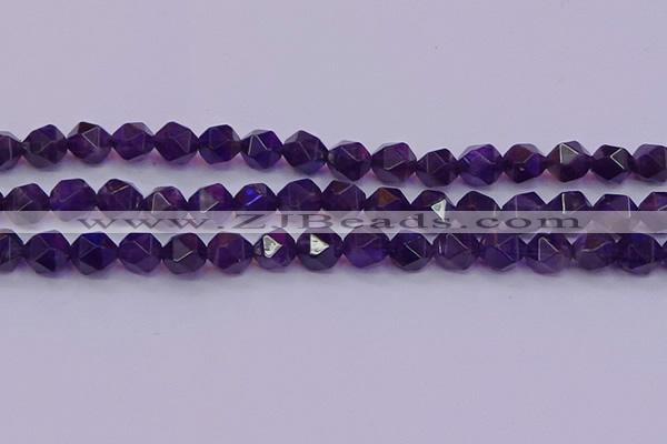 CNG5494 15.5 inches 12mm faceted nuggets amethyst gemstone beads