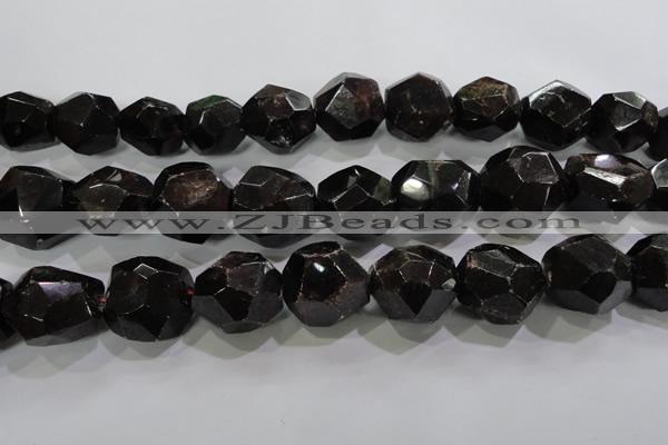 CNG564 15.5 inches 20*22mm faceted nuggets red garnet beads